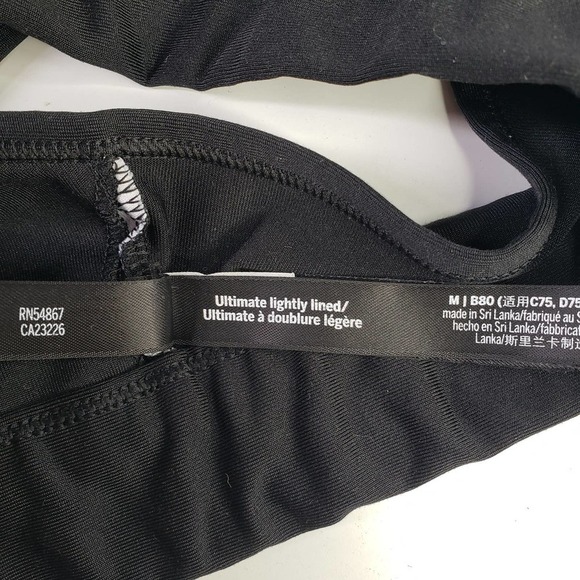 VS Pink Sport Ultimate Lightly Lined Low Impact Bra M Black Floral Logo - Picture 6 of 6